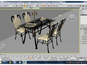 chairs with table Model 3D