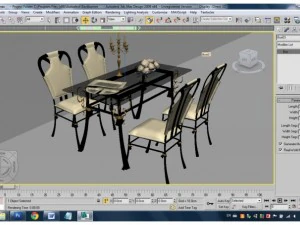 테이블이 있는 의자 3D 모델