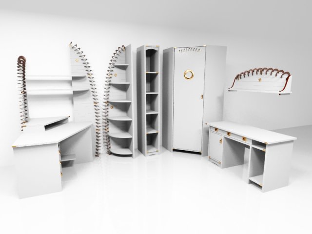 desk Model 3D .c4d .max .obj .3ds .fbx .stl .blend 