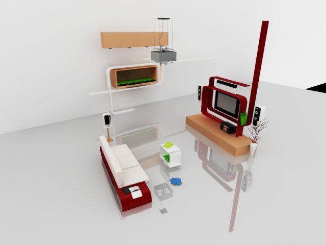 living room 3D Model .c4d .max .obj .3ds .fbx .stl .blend 