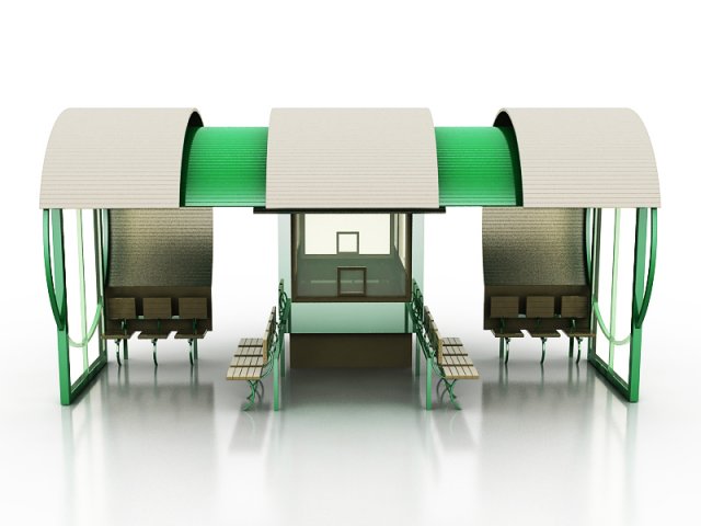 bus stop 3D Model .c4d .max .obj .3ds .fbx .stl .blend 