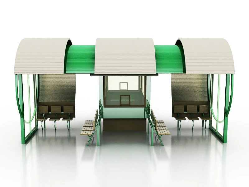 bus stop 3D Model .c4d .max .obj .3ds .fbx .stl .blend 