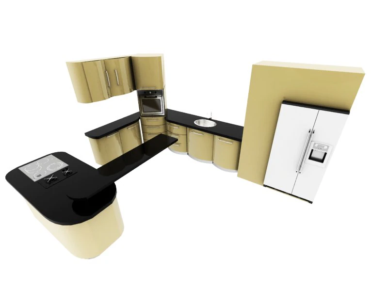 kitchen 3D Model .c4d .max .obj .3ds .fbx .stl .blend 