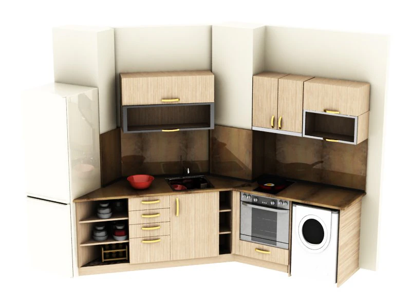 kitchen 3D Model .c4d .max .obj .3ds .fbx .stl .blend 