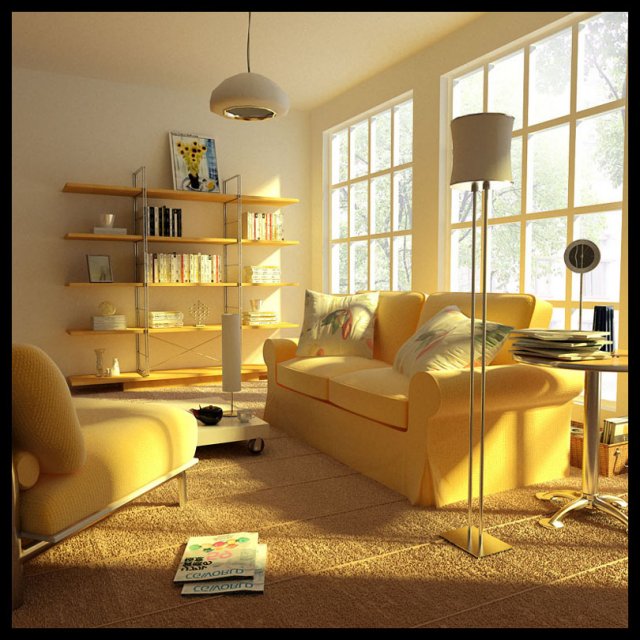 living room Model 3D .c4d .max .obj .3ds .fbx .stl .blend 