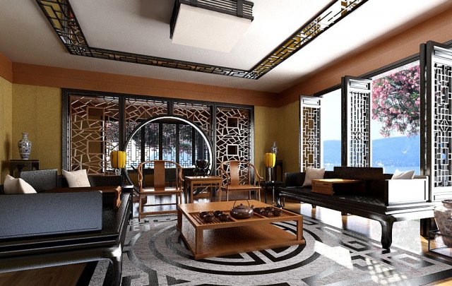 living room Modelo 3D .c4d .max .obj .3ds .fbx .stl .blend