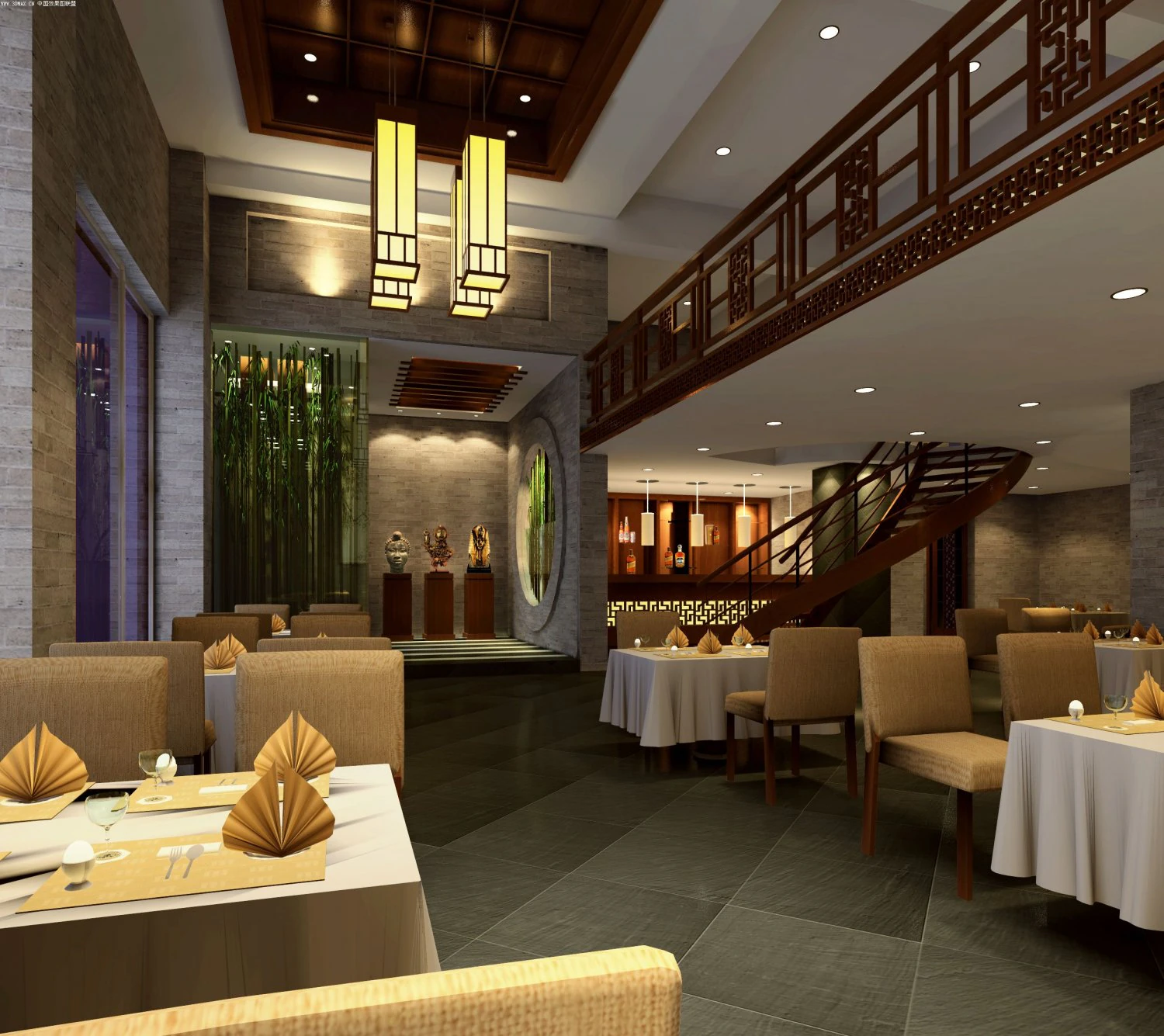 restaurant 3D Model .c4d .max .obj .3ds .fbx .stl .blend 