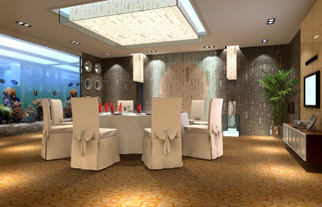 restaurant 3D Model .c4d .max .obj .3ds .fbx .stl .blend 