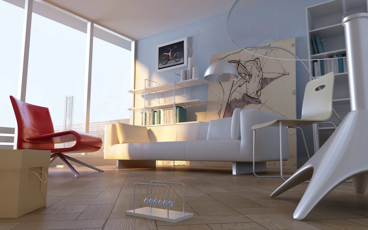 living room 3D Model .c4d .max .obj .3ds .fbx .stl .blend 