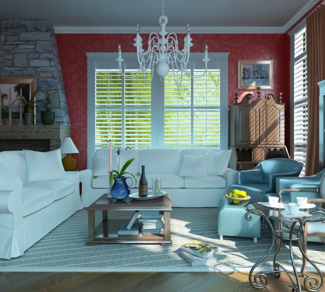 living room Modelo 3D .c4d .max .obj .3ds .fbx .stl .blend 