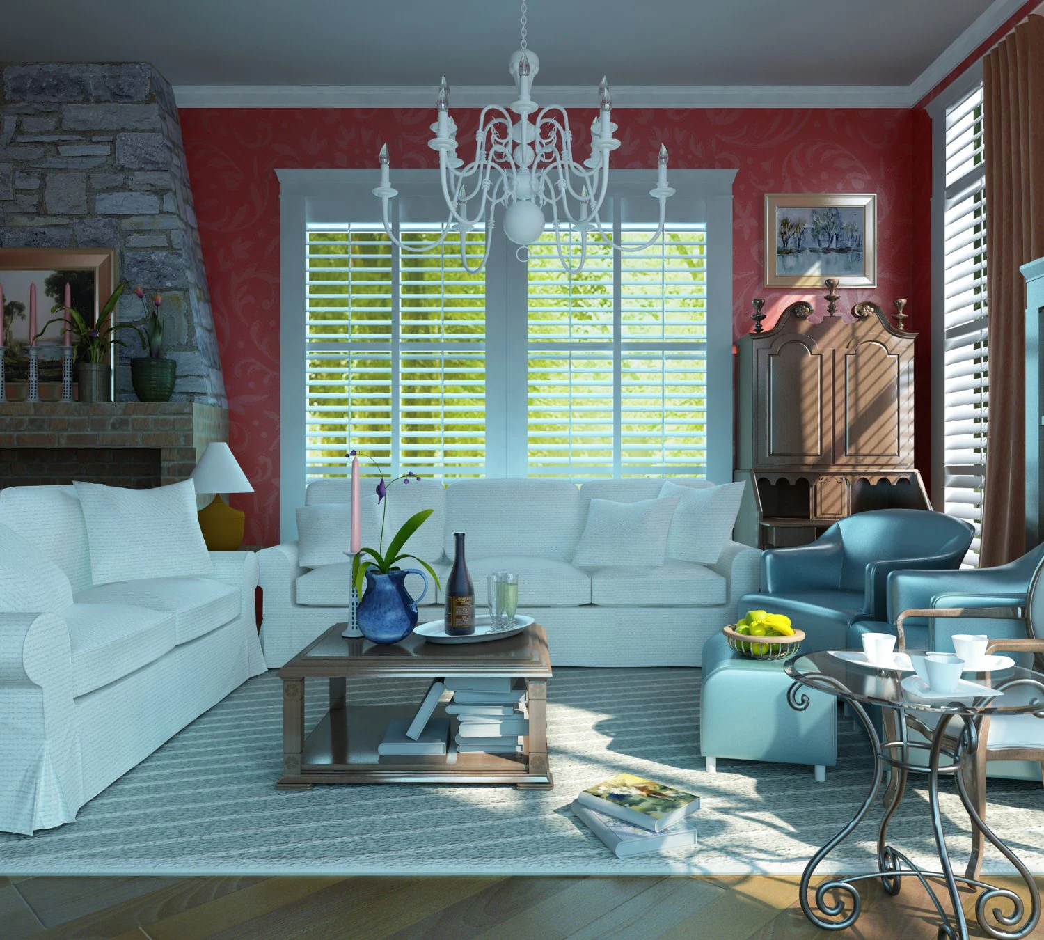 living room 3D Model .c4d .max .obj .3ds .fbx .stl .blend 