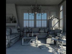 living room Modelo 3D