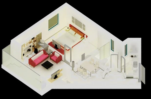 apartment 3D Model .c4d .max .obj .3ds .fbx .stl .blend 