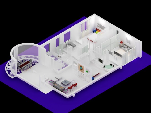 apartment 3Dモデル .c4d .max .obj .3ds .fbx .stl .blend 