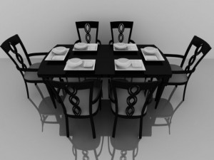 table with chairs 3D Model
