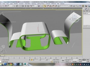 chair with table Model 3D