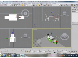 chair with table Model 3D