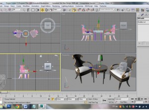 chairs with table Model 3D