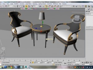 chairs with table Model 3D