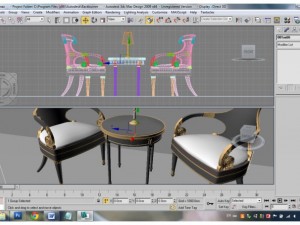 chairs with table Model 3D