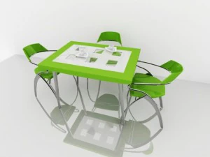 krzesła ze stołem Model 3D