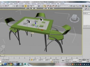 chairs with table 3D Model