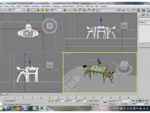 chairs with table 3D Model