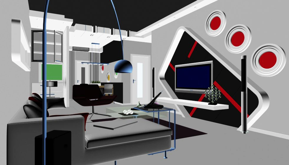 living room 3D Model .c4d .max .obj .3ds .fbx .stl .blend 