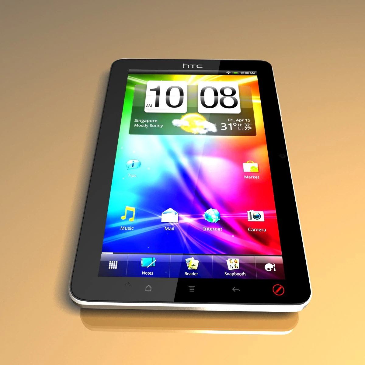 HTC Flyer 平板电脑 3D 模型 .c4d .max .obj .3ds .fbx .stl .blend 