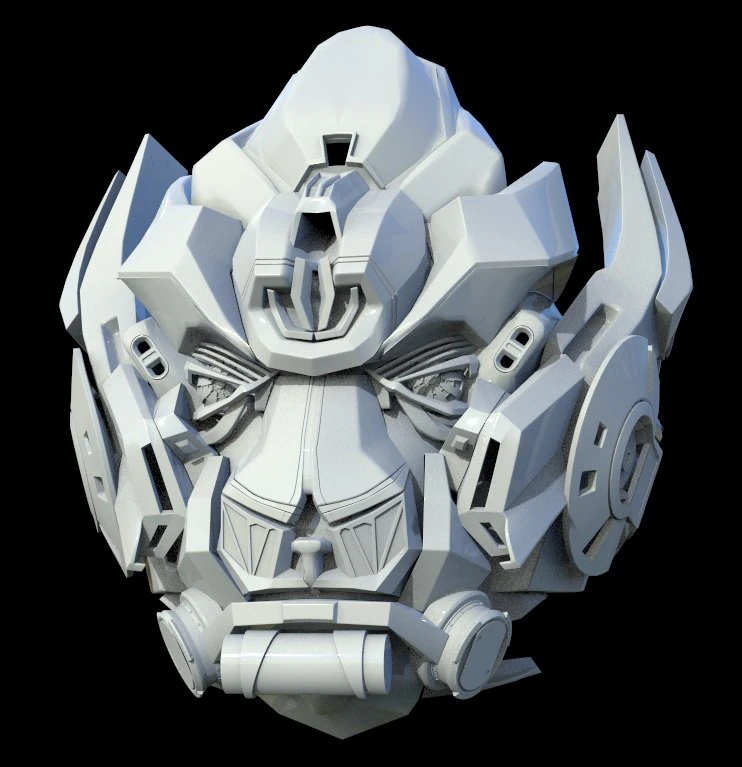 Robot head 3D Model .c4d .max .obj .3ds .fbx .stl .blend 