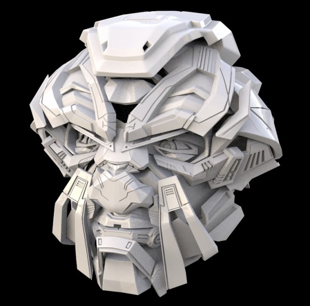 Robot head Modello 3D .c4d .max .obj .3ds .fbx .stl .blend 