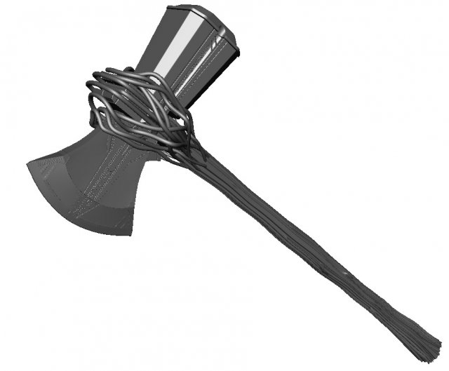 Axe Thor Axe Modelo 3D .c4d .max .obj .3ds .fbx .stl .blend 