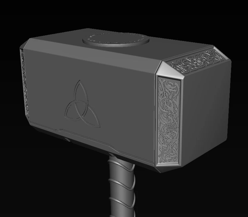 Hammer Thor Hammer 3D Model .c4d .max .obj .3ds .fbx .stl .blend 