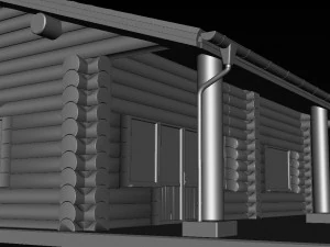 丸太小屋 3Dモデル