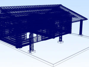丸太小屋 3Dモデル