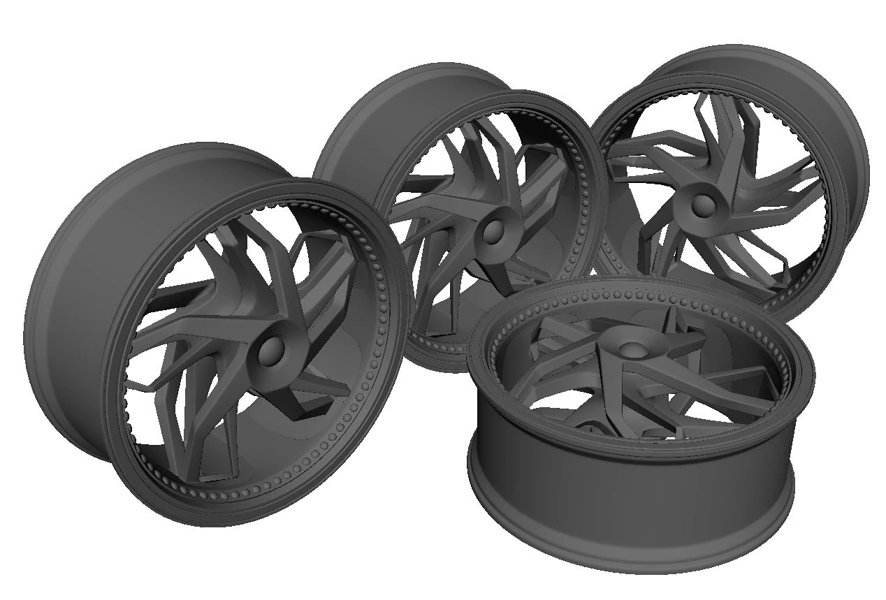 Wheels Car Rims 3D Model .c4d .max .obj .3ds .fbx .stl .blend