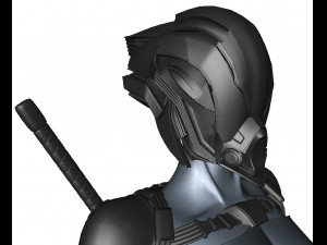 Girl Assassin Fighter 3D Model