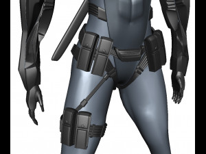 Girl Assassin Fighter 3D Model