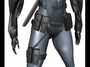 Girl Assassin Fighter 3D Model