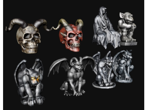 Statue Gothic Devil 3Dモデル