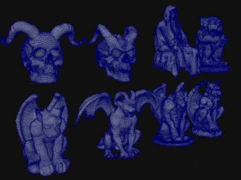 Statue Gothic Devil 3D Model