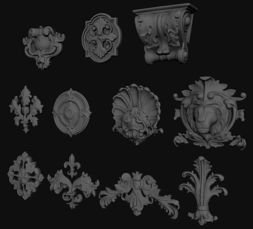 Architectural Elements 3D Model .c4d .max .obj .3ds .fbx .stl .blend 
