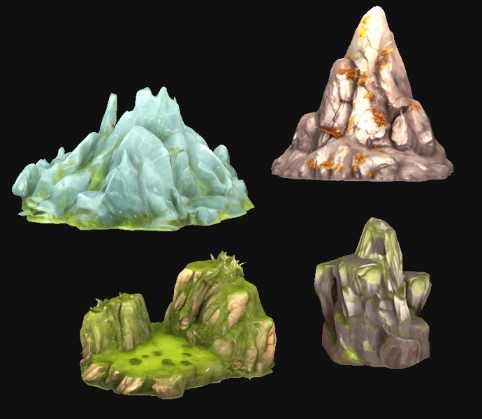 Rocks For Games 3D Model .c4d .max .obj .3ds .fbx .stl .blend 