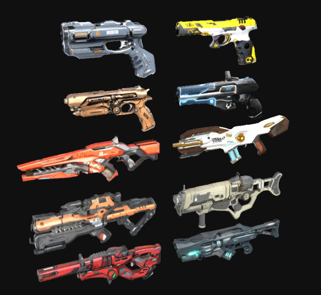 Guns Pack 3D Model .c4d .max .obj .3ds .fbx .stl .blend 