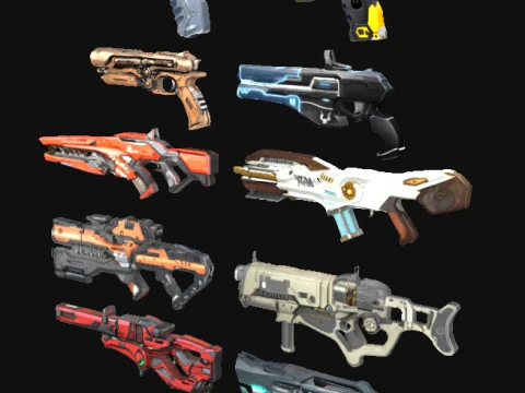 Guns Pack 3D Model