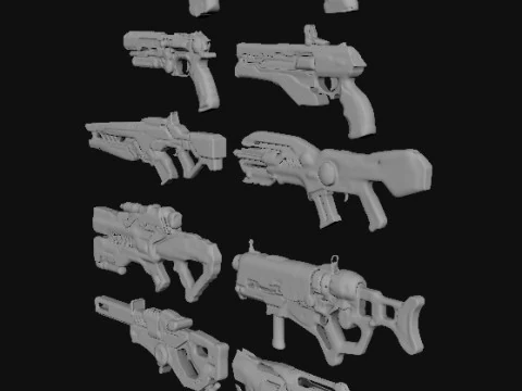 Guns Pack 3D Model