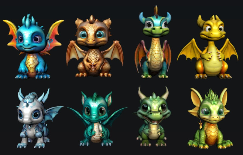 Dragons 3Dモデル .c4d .max .obj .3ds .fbx .stl .blend 