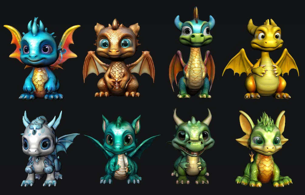 Dragons 3D Model .c4d .max .obj .3ds .fbx .stl .blend 