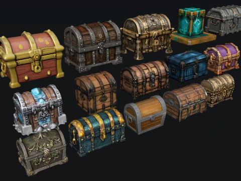 Скриня зі скарбами 3D Модель