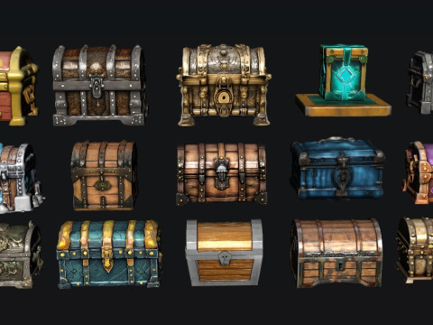 Treasure Chest Pack 3D Model